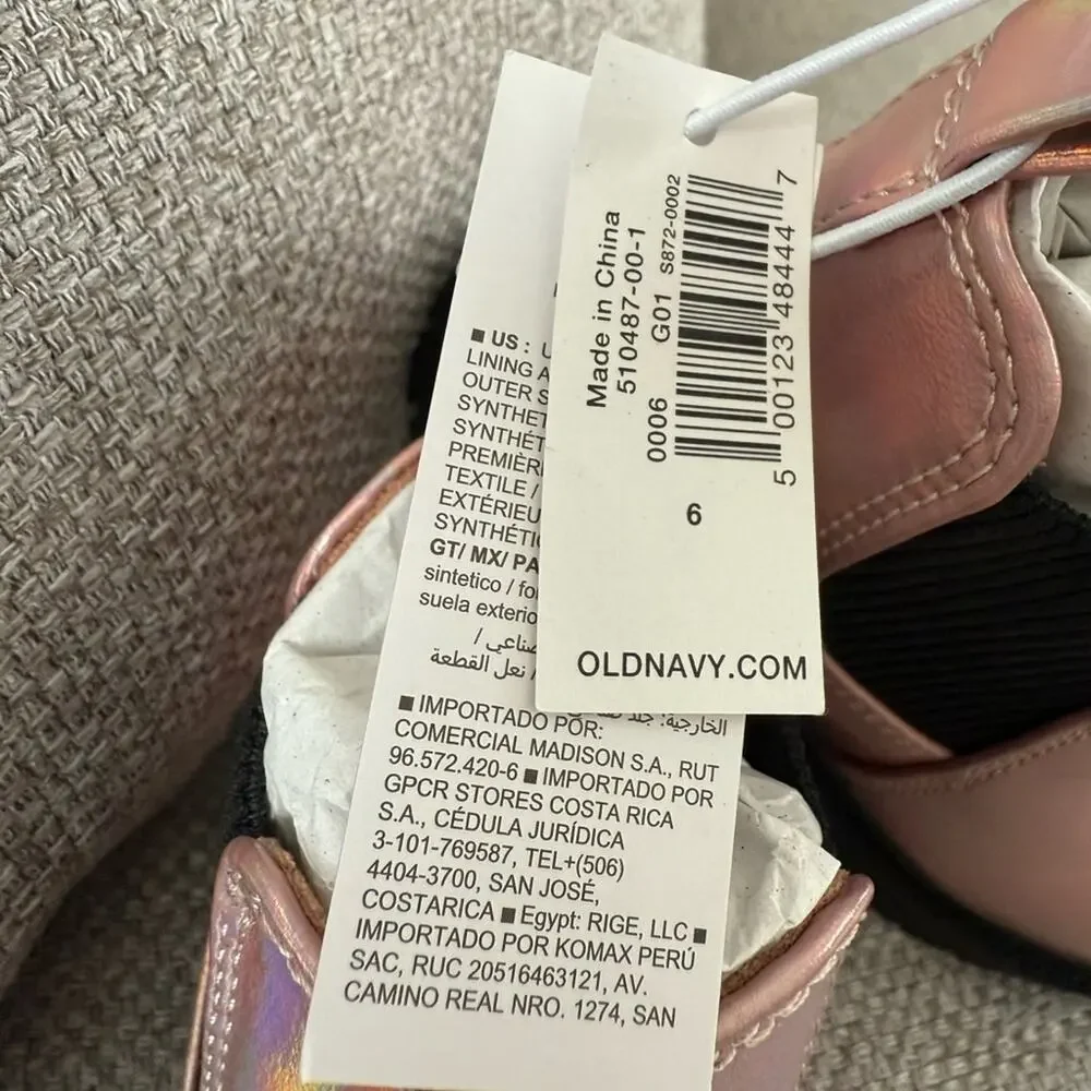 Old Navy Pink Metallic Faux Leather Chelsea Boots